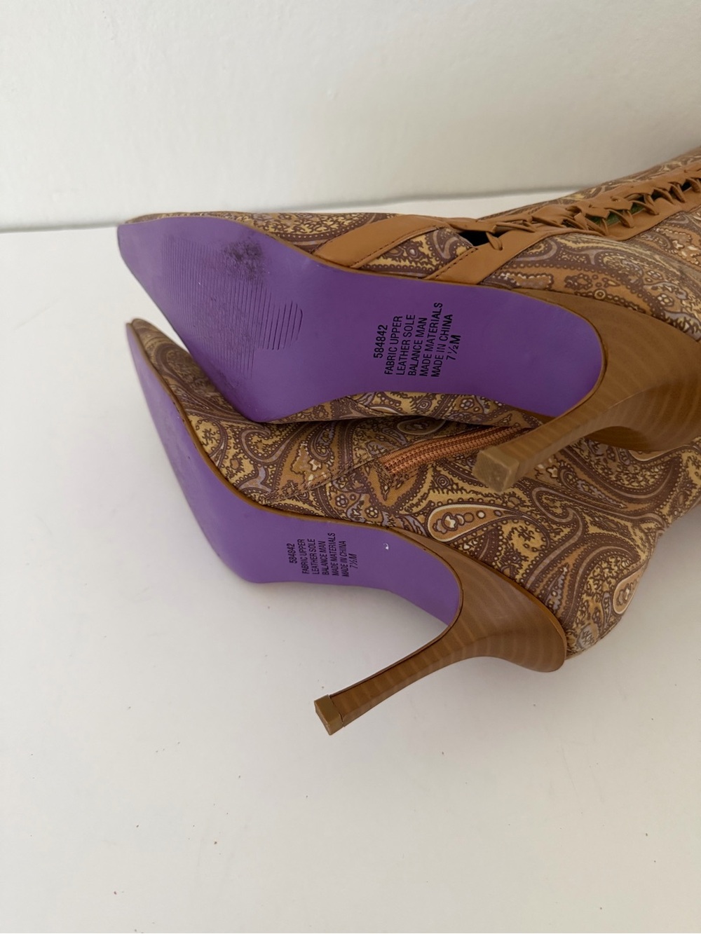 Suzanne Somers paisley tapestry knee-high boots - Picture 10 of 11